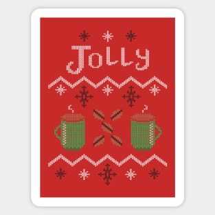 Jolly Coffee Holiday Sweater Sticker